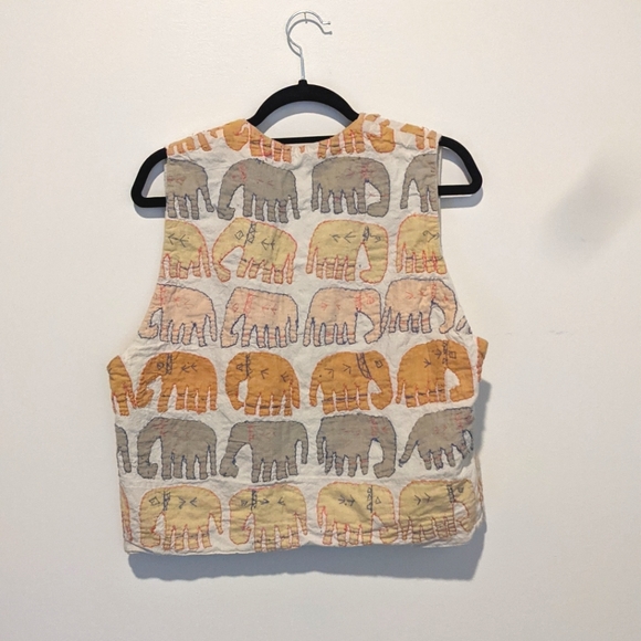 Boho Hippie Vintage Elephant Vest | Soho Compagnie | Size Medium - Picture 3 of 8